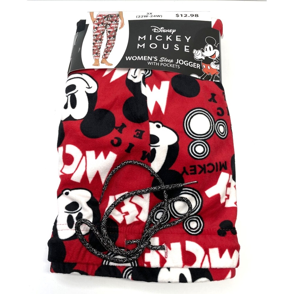 New Womens Sleep Jogger With Pockets Size 3X (22W-24W) Disney Mickey Mouse